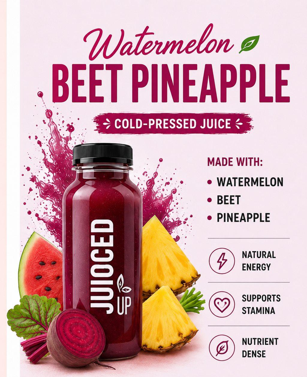 Beet watermelon pineapple punch